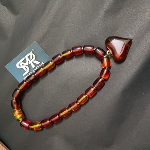 Collier populaire en résine d'ambre faite à la main avec pendentif en forme de cœur, perles épaisses et audacieuses, modèle léger, ange pour femmes, fête, mode quotidienne - Product Image 5