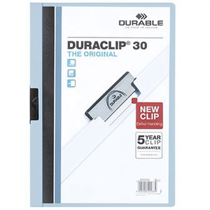 DURABLE A4 Hard Plastic Blue Back Cover Blue Clip DURACLIP 30 <b>Clipboard</b> - Product Image 3