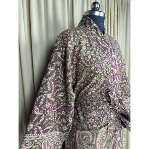 Cardigan Kimono Rose Paisley en Mélange de Laine de Yak pour Femme, Chaud et Confortable, avec Poches, Style Original, Tissé, Romantique, Hiver, ODM - Product Image 5