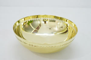 ชามทองเหลืองเคลือบเงาสุดหรูสำหรับใช้ในบ้านและบนโต๊ะอาหารชามเสิร์ฟป๊อปคอร์นทองแบบเจาะรูดีไซน์ไม่เหมือนใคร - Product Image 2