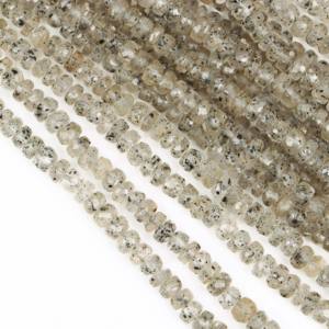 Perles de quartz noir naturel facettées en forme de rondelle, perles de quartz en vrac pour la fabrication de bijoux, fournitures de grossistes indiens - Product Image 3