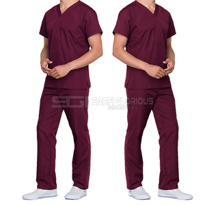 Uniforme Médico para Hombre, Color Sólido, Conjunto de Uniforme de Enfermería, Cuello en V Cómodo, Ropa Médica para Hospitales y Clínicas, Logotipo Personalizado Disponible - Product Image 1