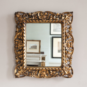 Ornate Baroque Style Wall <b>Mirror</b> - Luxury Gold Carved <b>Frame</b> for Traditional Home Decor From India - Product Image 6