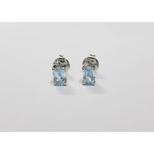 Pendientes de Plata de Ley 925 con Gemas Shah para Mujer, Topacio Azul Cielo Natural, Estilo Moderno y Lindo para Compromiso y Boda - Product Image 3