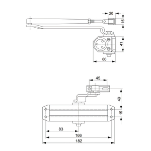 Chiudiporta Tesa DC110 F2-3 Senza Ferma Argento - Product Image 2