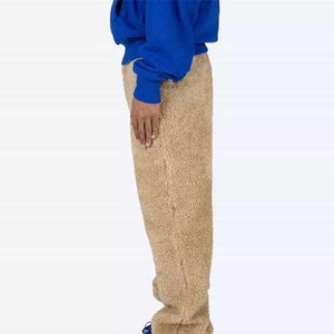 Fabricant sur mesure Combinaison de survêtement Sherpa en coton molletonné uni Pantalons de sport pour hommes, droits, incurvés Joggers à rayures OEM - Product Image 3