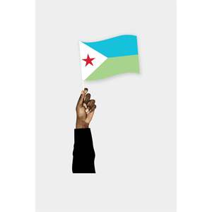 Drapeau du Djibouti à tenir à la main pour accessoires sportifs - Product Image 1