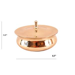 Ensemble de casseroles en bronze faites à la main, durables, avec couvercle, finition mate, pour servir les aliments, vaisselle artisanale - Product Image 5