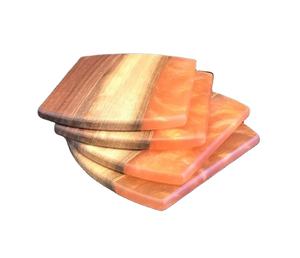 Newly Designed Wood <b>and</b> Resin Square Shape <b>Coasters</b> <b>Set</b> Home & Kitchenware Used Customized New Style <b>Coasters</b> <b>Set</b> at Best Price - Product Image 1