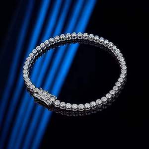 925 Sterling <b>Silver</b> Tennis <b>Bracelet</b> Cut Moissanite Diamond Vintage <b>Silver</b> Plating Trendy for Weddings Parties for Valentine's - Product Image 4