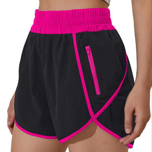 Pantalones cortos de Color sólido personalizados de verano a la moda para mujer, bolsillo con cremallera, pantalones cortos transpirables de alta calidad para deportes, gimnasio, entrenamiento físico para mujer - Product Image 1