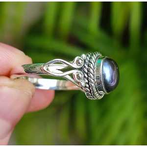 Handmade Boho <b>Statement</b> Jewelry Black Pearl Sterling <b>Silver</b> <b>Ring</b> for Birthday Anniversary Wedding Christmas Perfect Gift for Her - Product Image 6