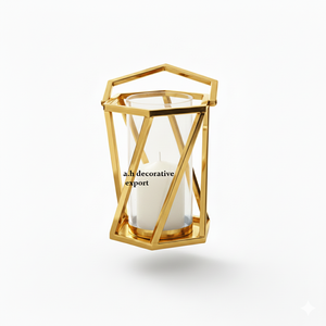 ตะเกียงโลหะโครเมียมทรงเรขาคณิตแบบกรงทำมือ พร้อมที่ใส่เทียนสแตนเลสสำหรับตกแต่งบ้าน - Product Image 5