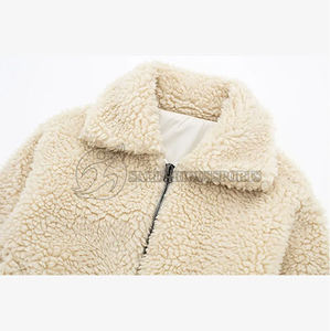 2024 New Women's Casual Winter <b>Sherpa</b> Fleece Sweatshirt Turn-down Collar Custom Logo Zipper <b>Hoodie</b> High Quality Eco-Friendly - Product Image 3