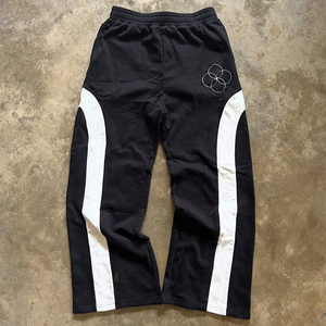 Pantalones de chándal deportivos de dos tonos personalizados Pantalones de chándal de diseño de panel de pierna ancha para hombres con logotipo Proveedor OEM - Product Image 3