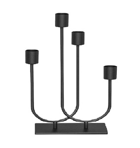 Pièce maîtresse de table décor bougeoirs supports de décoration grands bougeoirs en métal antique ensemble de bougeoirs noirs - Product Image 4