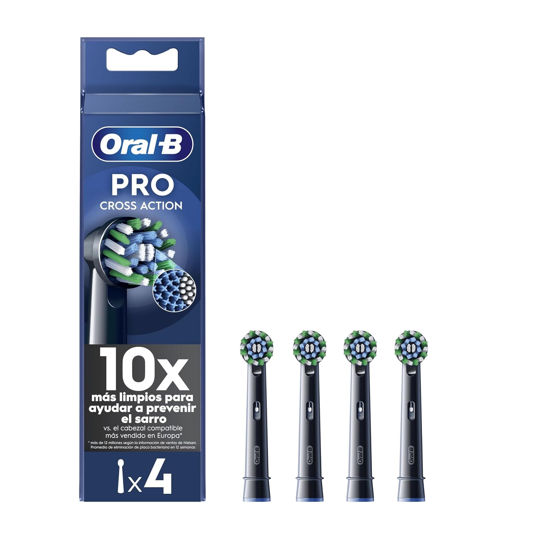 Oral-B Pro, черные насадки для зубных щеток, 4 шт.