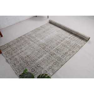 Alfombra Turca Vintage, Alfombra Oriental de Lana Gris de 4.3x8.1 pies (131x246 cm) - Product Image 5