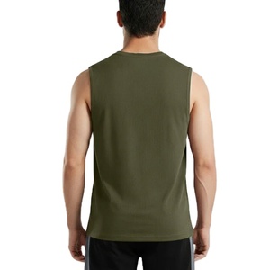 Camiseta Deportiva de Yoga para Hombre, Sin Mangas, Color Sólido, Transpirable, Corte Lateral Personalizado, Ropa de Gimnasio Transpirable OEM - Product Image 3