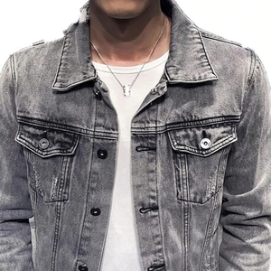 แจ็กเก็ตยีนส์สำหรับผู้ชายเสื้อแจ็กเก็ตยีนส์ฟอกสไตล์สตรีทแฟชั่น - Product Image 5