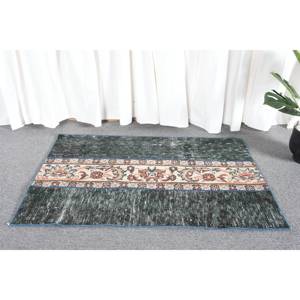 Alfombra de lana turca vintage, diseño clásico de retazos verde y beige, Alfombra de sala de estar de área grande de 21x33 pies con respaldo de látex - Product Image 3