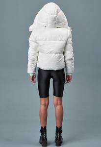 Chaqueta acolchada con capucha para mujer, Abrigo acolchado con cremallera de invierno cálido, chaquetas hinchadas informales a prueba de viento con logotipo personalizado, chaqueta de plumón para mujer, prendas de vestir - Product Image 4