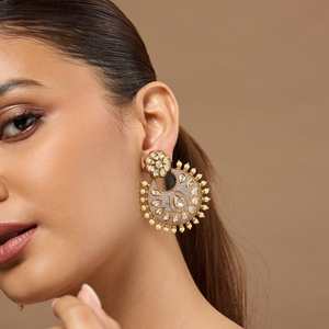 Boucles d'oreilles chandelier Kundan 186646, accessoire de mode tendance - Product Image 3