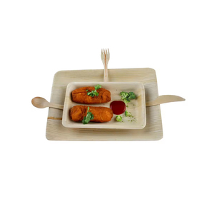 Meilleures ventes de plateaux réutilisables biodégradables rectangulaires carrés en feuilles de palmier Assiettes jetables écologiques pour la cuisine - Product Image 6