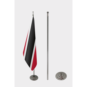 Drapeau d'intérieur officiel de Trinité-et-Tobago avec logo personnalisé imprimé sur du soie, de l'aluminium et du polyester par techniques d'impression numérique - Product Image 2