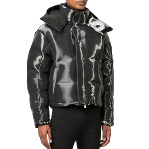 2024 nouveauté hommes Slim Fit taille manteau haut tissu col montant toile doudoune pour décontracté hiver et automne - Product Image 1