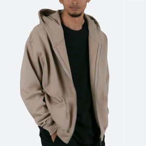 Sweats à capuche zippés pour hommes personnalisés, 100% coton, col à capuche, coupe ample, style baggy, streetwear, service OEM - Product Image 3