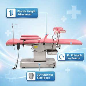Mesa de Operaciones Ginecológicas Eléctrica Extensible Lateral CH-T600, Cama de Partos Obstétrica, Mesa de Cirugía de Acero Inoxidable para Quirófano - Product Image 2