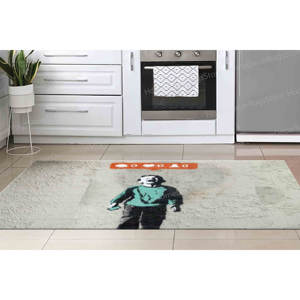 Tapis imprimé Nobody Like Me - Design unique inspiré du graffiti de Banksy, tapis en velours de luxe - Product Image 4