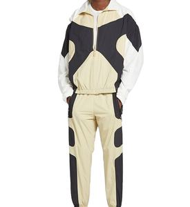 Survêtement coupe-vent personnalisé Oem Jogging deux pièces à fermeture éclair complète pour hommes Vêtements de sport décontractés confortables en tissu respirant d'usine - Product Image 1