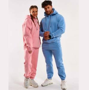 Conjunto de dos piezas personalizado unisex del fabricante, Sudadera con capucha de gran tamaño polar, chándales para correr a prueba de viento, técnica impresa - Product Image 1