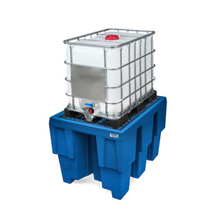 Vasca di raccolta classic-line in polietilene (PE) per 1 IBC fino a 600 litri, con griglia zincata - Product Image 2