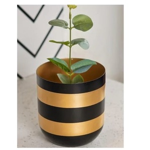 Décoration de jardin, décoration de la maison, pot de fleurs en métal, finition bicolore, pot de fleurs de grande taille, style unique - Product Image 1