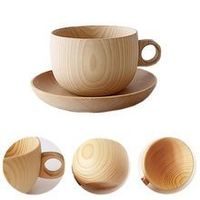 Service à thé en verre et bois de cerisier, design moderne et luxueux, avec plateau, logo personnalisé, théière et tasses, 10 pièces, fait main, en stock
