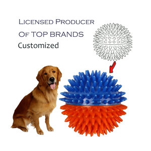 Pet Squeak giocattoli flessibile TPR palla da masticare con punte cigolanti suono cane gatto giocattolo interattivo personalizzato Non tossico durevole gioco all'aperto - Product Image 1