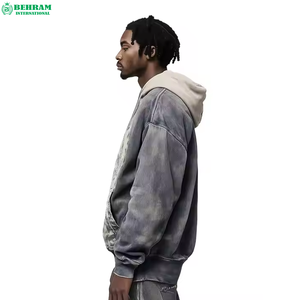 Best Selling 2026 Winter Arrival Unisex <b>Thick</b> <b>Fleece</b> Blank Zip Hoodies 100% Cotton Quick Dry Breathable Vintage Sun Faded - Product Image 2