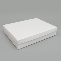 Caja de Regalo de Papel Blanco Liso Personalizada con Tapa Superior, Caja de Embalaje Rígida para Joyería, Bufandas, Cosméticos y Pequeños Regalos
