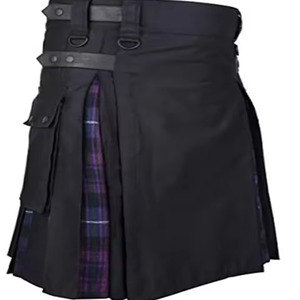 Fabricante de Buena Calidad, Servicio OEM ODM, Kilt Moderno Utilitario Negro para Hombre con Color y Tela Personalizados, Entrega Rápida - Product Image 6