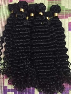 Extensions de cheveux crus de temple bouclé profond pur cheveux raides vierges Remy dessinés simples 100g cheveux crus non transformés de fournisseurs de l'Inde - Product Image 3