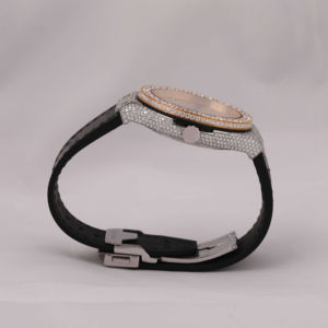 Reloj para mujer con esfera redonda de acero inoxidable personalizado de marca superior Tendencia Venta caliente VVS Clarity Moissanite Diamond Reloj mecánico - Product Image 5