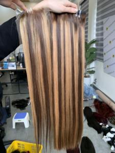 Meilleure extension de tissage de cheveux humains vierges Remy 100% soyeux et lisses, d'origine vietnamienne, avec mèches à trame unique - Product Image 5