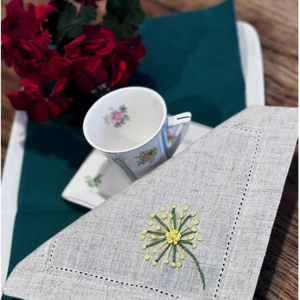 Serviettes de table en lin personnalisées | Serviettes de thé brodées monogramme personnalisées pour mariages et restaurants - Product Image 4