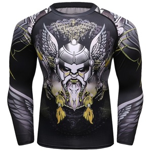 Alta calidad de los hombres de manga corta transpirable al por menor Rash Guard gran oferta Spandex MMA artículos en stock - Product Image 2
