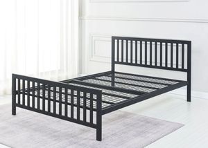 Cama Holkham Única 2025, Estructura de Plataforma de Metal Moderna, Cabecera y Piecera Verticales con Listones, Construcción Robusta de Hierro, Tamaño King y Queen - Product Image 3