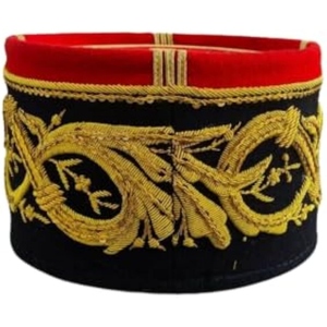 Casquette de cérémonie de style militaire européen classique, casquette de kepi française de qualité supérieure avec broderie à la main et passement doré - Product Image 4
