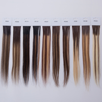 Échantillon populaire de cheveux vierges russes, couleur Balayage, pour coloration universelle, 51 couleurs, 100% cheveux humains, tissage à double trame